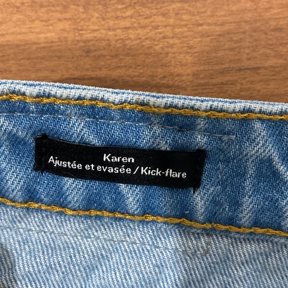 Frank And Oak Karen Kick Flare High Rise Cotton Blend Jeans Sz 30 - Picture 6 of 7